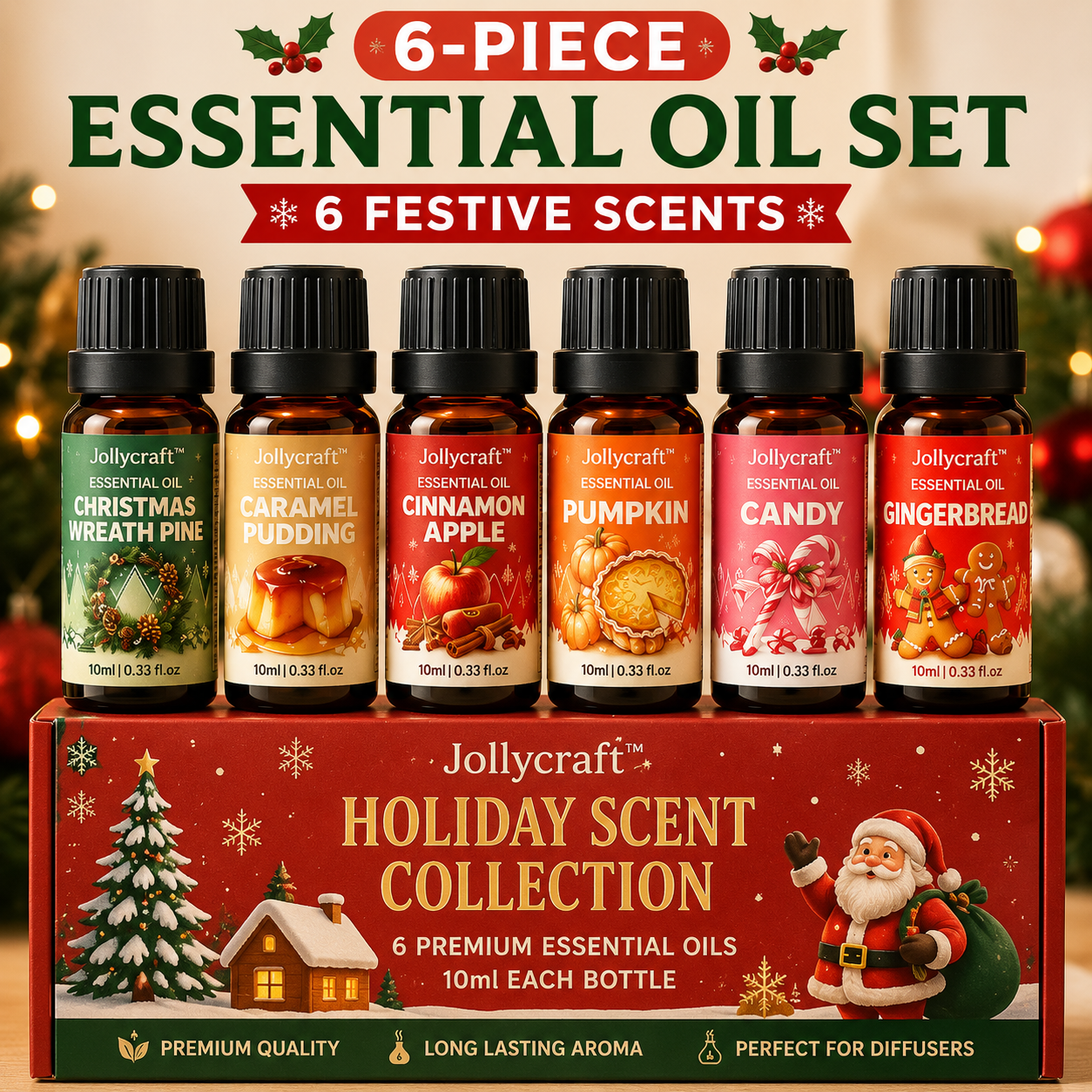 Jollycraft™ 6-Piece Holiday Essential Oil Set